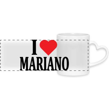 t-shirt J’aime Mariano t-shirt idée cadeau - Mug panoramique avec anse en forme de cœur - blanc - Devant