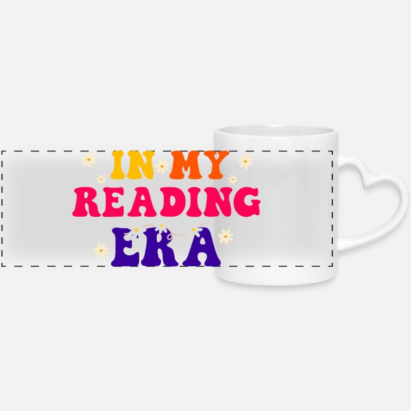 In My Reading Era - Panoramic mug with heart handle - white