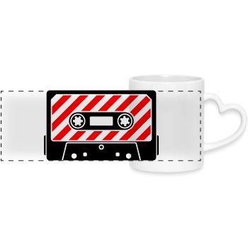 Cassette Retro Mixtape – Music Cult Motif - Panoramic mug with heart handle - white - Front