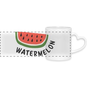 Cute Watermelon Shirt Summer Fruit Lover Gift - Panoramic mug with heart handle - white - Front