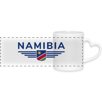 Namibia T-Shirt für Fans und Reisende - Panoramatasse mit Herzhenkel - Weiß - Vorne