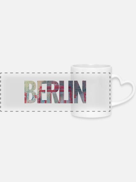 Berlin - Panoramatasse mit Herzhenkel - Weiß