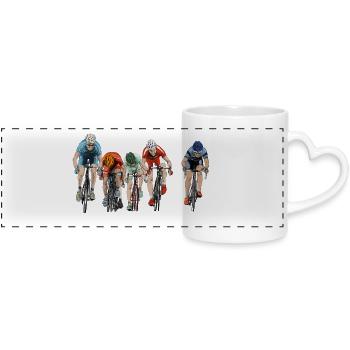 cycling - Panoramic mug with heart handle - white - Front