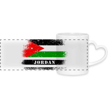 Drapeaux Jordan - Mug panoramique avec anse en forme de cœur - blanc - Devant