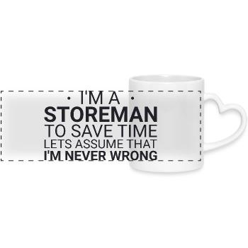 Storeman Never Wrong - Panoramatasse mit Herzhenkel - Weiß - Vorne
