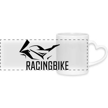 RACING_BIKE - Panoramic mug with heart handle - white - Front