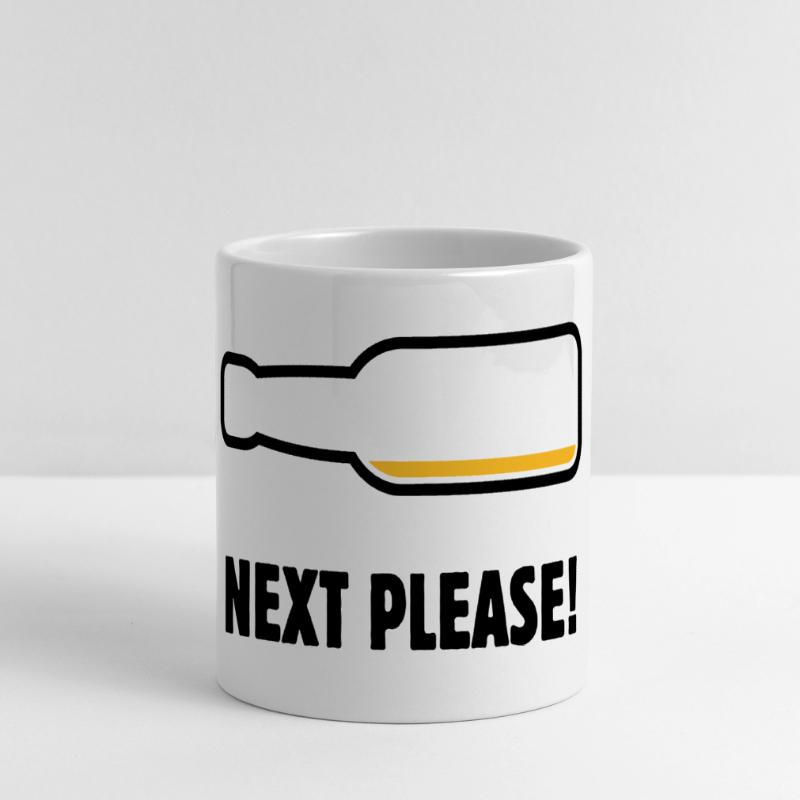 Next Please! (Bier / Bierchen / POS 2C) Panoramatasse mit Herzhenkel