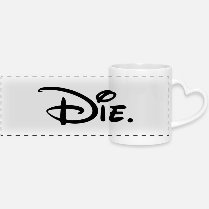 Die - Panoramic mug with heart handle - white
