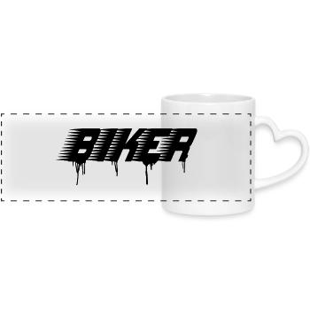 biker - Panoramatasse mit Herzhenkel - Weiß - Vorne