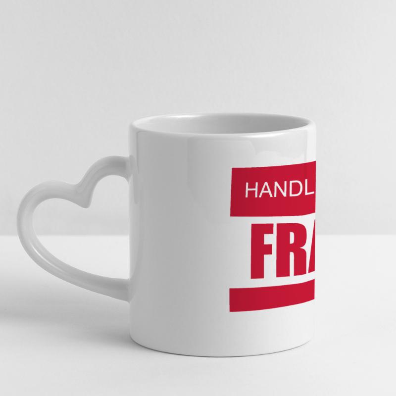 FRAGILE A manipuler avec précaution 2c Mug panoramique avec anse en forme de cœur