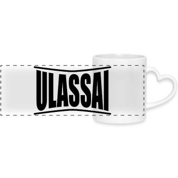 t-shirt Ulassai t-shirt Sardinia gift idea - Panoramic mug with heart handle - white - Front