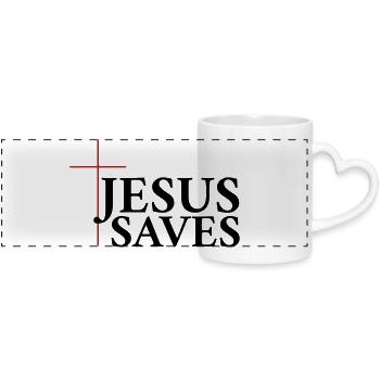 Jésus sauve - Mug panoramique avec anse en forme de cœur - blanc - Devant