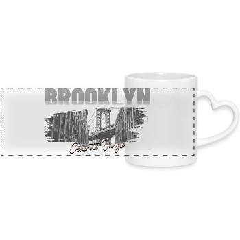 Brooklyn Concrete Jungle Streetwear - Panoramic mug with heart handle - white - Front