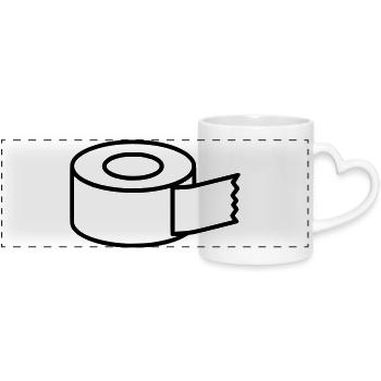 Klebeband Tape Handwerk Icon - Panoramatasse mit Herzhenkel - Weiß - Vorne