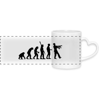 Zombie Evolution (einfarbig) - Panoramatasse mit Herzhenkel - Weiß - Vorne
