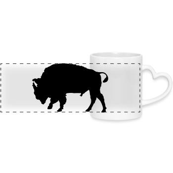 bison - Mug panoramique avec anse en forme de cœur - blanc - Devant