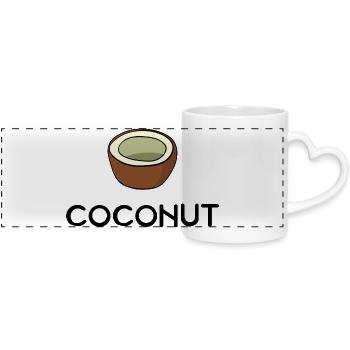 coconut - Panoramic mug with heart handle - white - Front