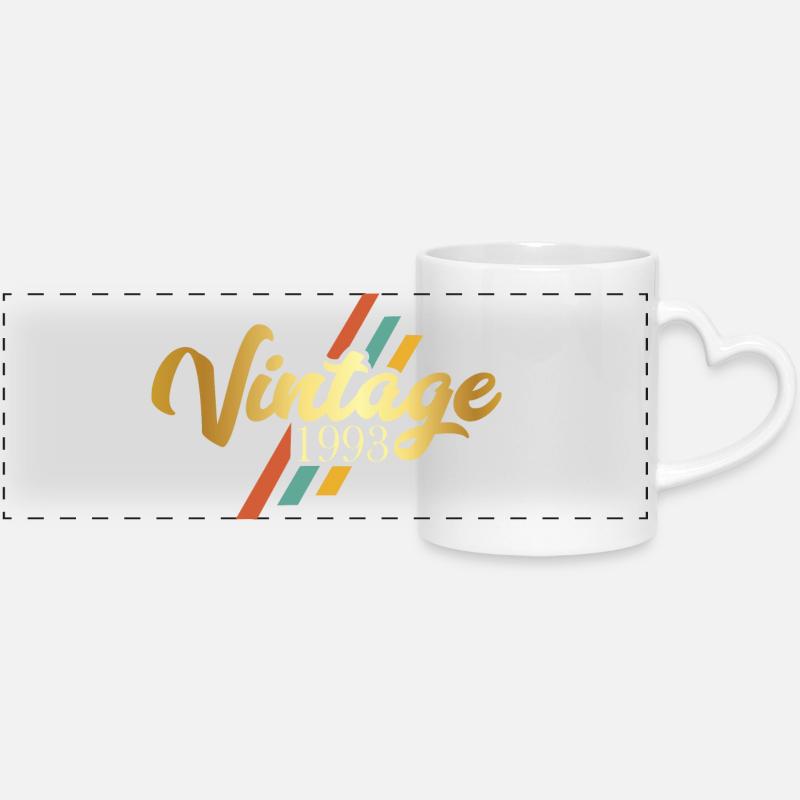 30th Birthday Vintage Sayings - Panoramic mug with heart handle - white