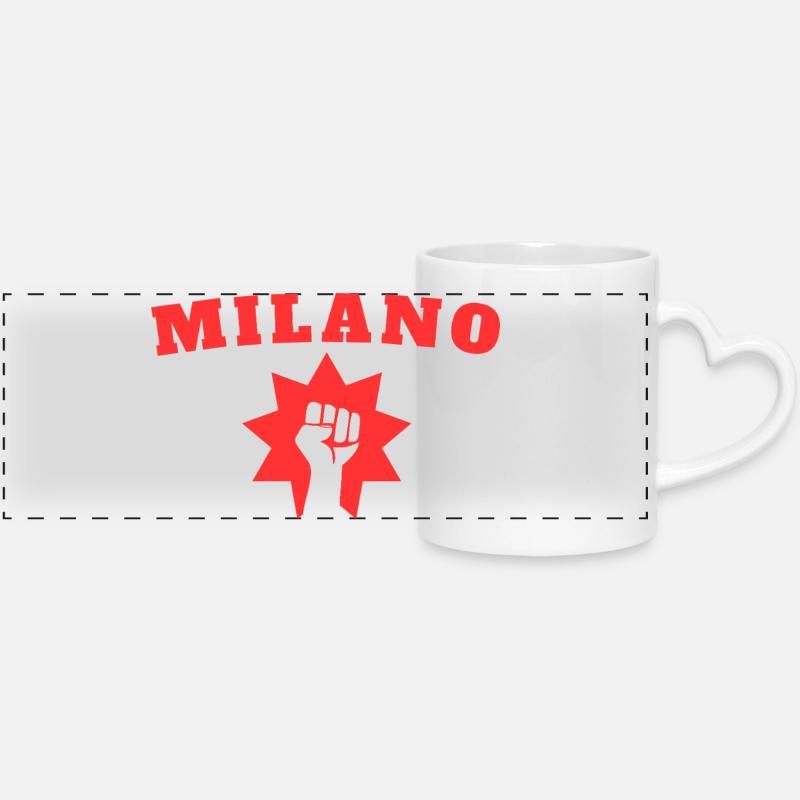 Milano - Mug panoramique avec anse en forme de cœur - blanc