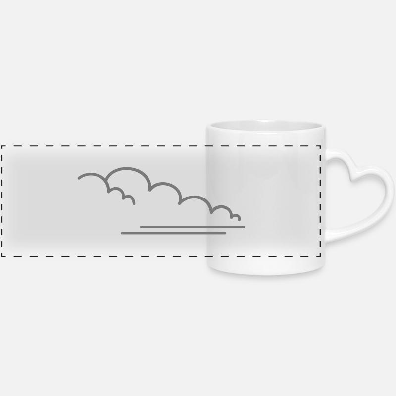 nuage de poussière / dust cloud (1c) - Mug panoramique avec anse en forme de cœur - blanc