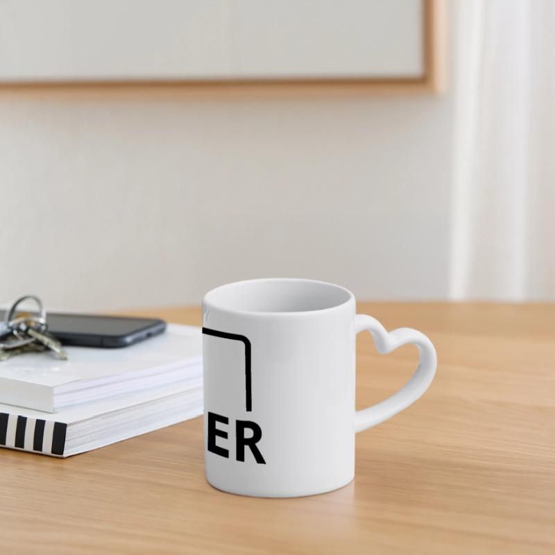 Hacker programmeur informatique Mug panoramique avec anse en forme de cœur