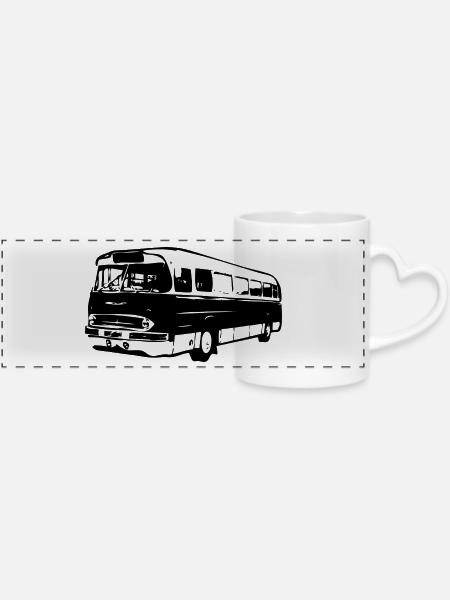 Ikarus 66 Bus Omnibus - Panoramatasse mit Herzhenkel - Weiß
