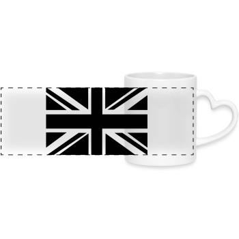 British Flag - Panoramic mug with heart handle - white - Front