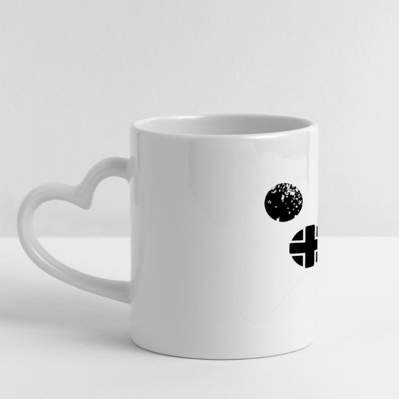 Splatter - Controller Pattern for Gamers Cool Panoramic mug with heart handle