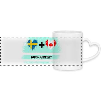 Canada & Suède 100% Parfait / Cadeau - Mug panoramique avec anse en forme de cœur - blanc - Devant