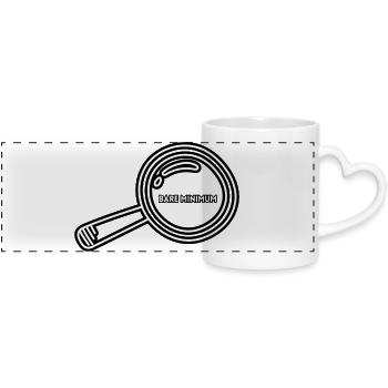 Bare Minimum Magnifying Glass Minimalist Design - Panoramic mug with heart handle - white - Front