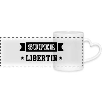 Libertin / Libertine / Sexe / Sexy / Porno / Sex - Mug panoramique avec anse en forme de cœur - blanc - Devant
