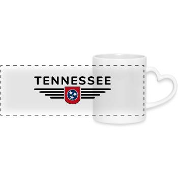 Tennessee Fan T-Shirt – Music & Love of Home - Panoramic mug with heart handle - white - Front