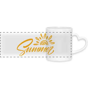 Summer Sunshine Summer - Panoramic mug with heart handle - white - Front