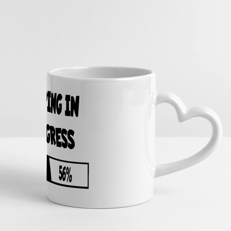 Caca en devenir, progrès * Mug panoramique avec anse en forme de cœur