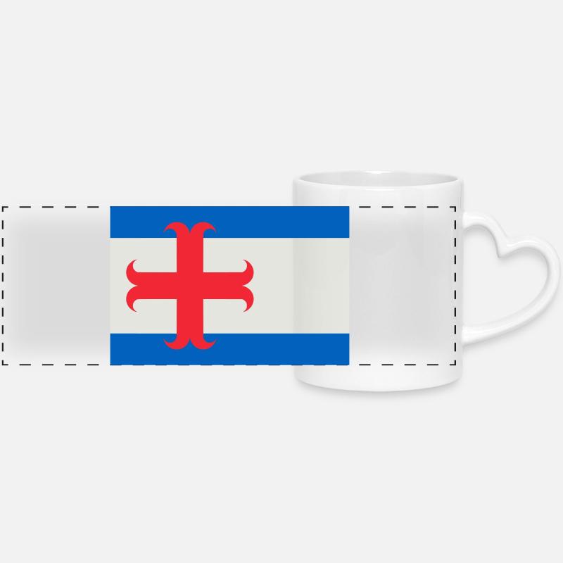 drapeau Zutphen - Mug panoramique avec anse en forme de cœur - blanc