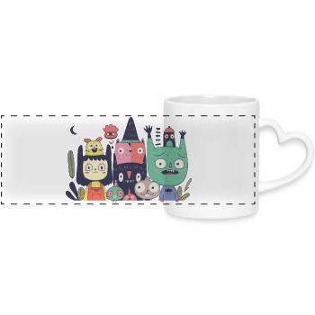 Evening - Panoramic mug with heart handle - white - Front