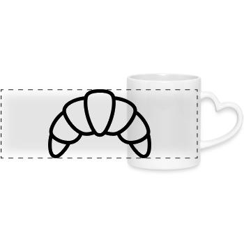 crescent - Panoramic mug with heart handle - white - Front