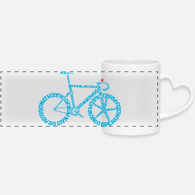 KOLESO "BASEŃ" - Panoramic mug with heart handle - white