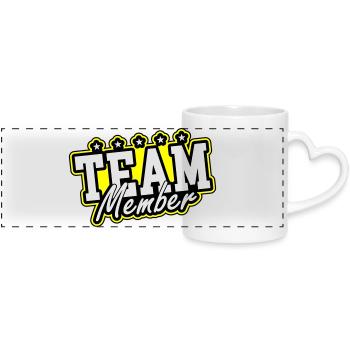 Team Mitglied - Panoramatasse mit Herzhenkel - Weiß - Vorne