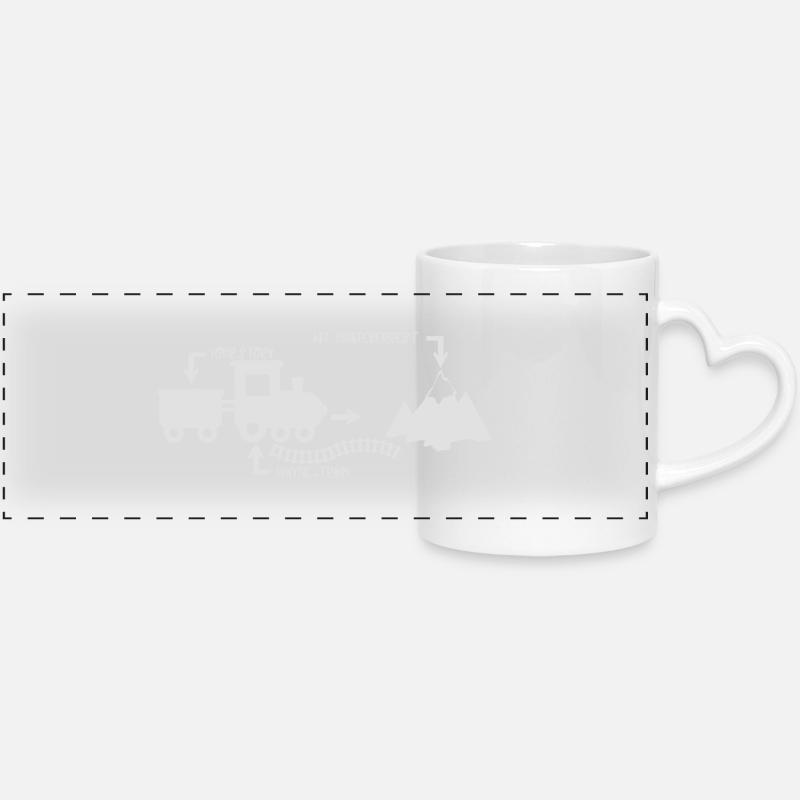 waynetrain - Mug panoramique avec anse en forme de cœur - blanc