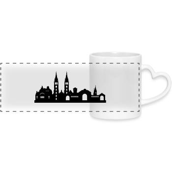 Nuremberg Skyline petit - Mug panoramique avec anse en forme de cœur - blanc - Devant