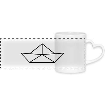 Paper Boat - Mug panoramique avec anse en forme de cœur - blanc - Devant