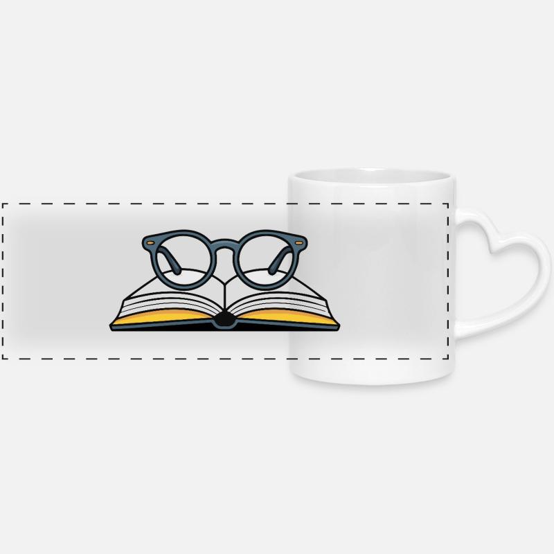 LUNETTES - Mug panoramique avec anse en forme de cœur - blanc