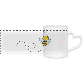 94 - Panoramic mug with heart handle - white - Front
