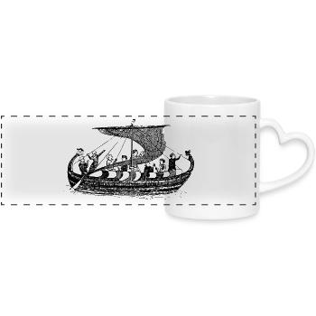 vikings Wickinger guerrier vikingboat boot11 - Mug panoramique avec anse en forme de cœur - blanc - Devant