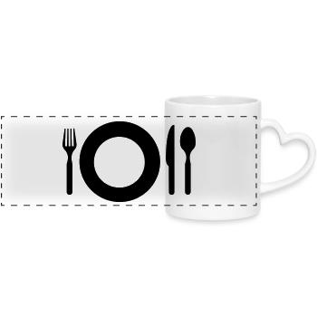 Coutellerie graphique EAT HUNGER GIFT IDEA - Mug panoramique avec anse en forme de cœur - blanc - Devant