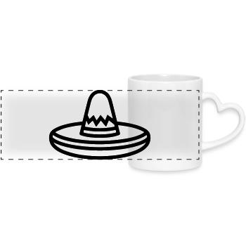 chapeau mexicain - Mug panoramique avec anse en forme de cœur - blanc - Devant