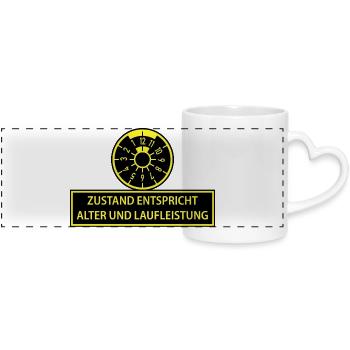 Zustand entspricht Alter und Laufleistung - Panoramatasse mit Herzhenkel - Weiß - Vorne