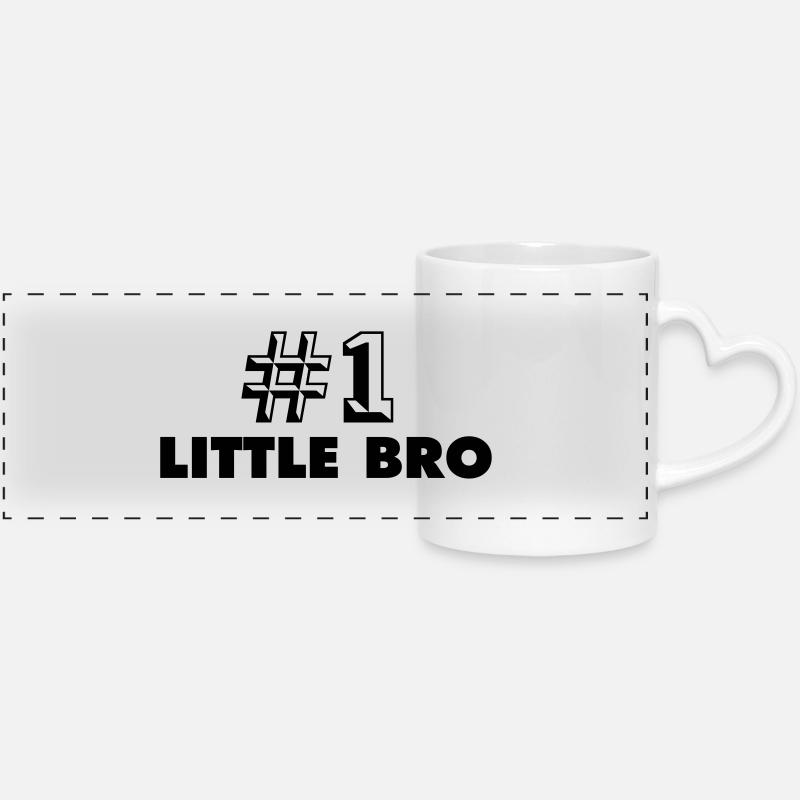 number one little bro - Panoramatasse mit Herzhenkel - Weiß