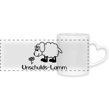 Innocence Lamb - Panoramic mug with heart handle - white - Front